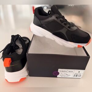 NEW French Connection Riley Sneakers Black and Orange